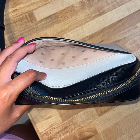 Kate Spade Lauren Color Block Camera Bag | Tan/Black/White - Picture 7 of 10